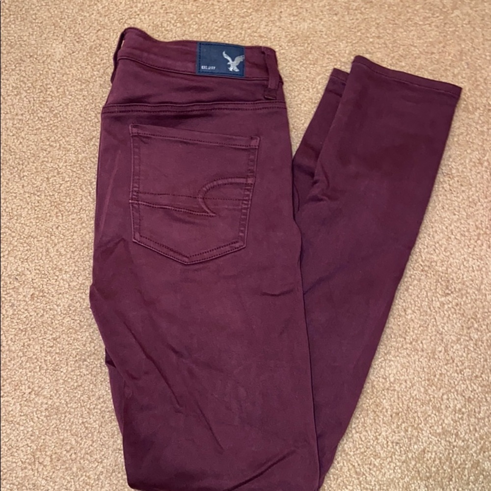 Burgundy jeans